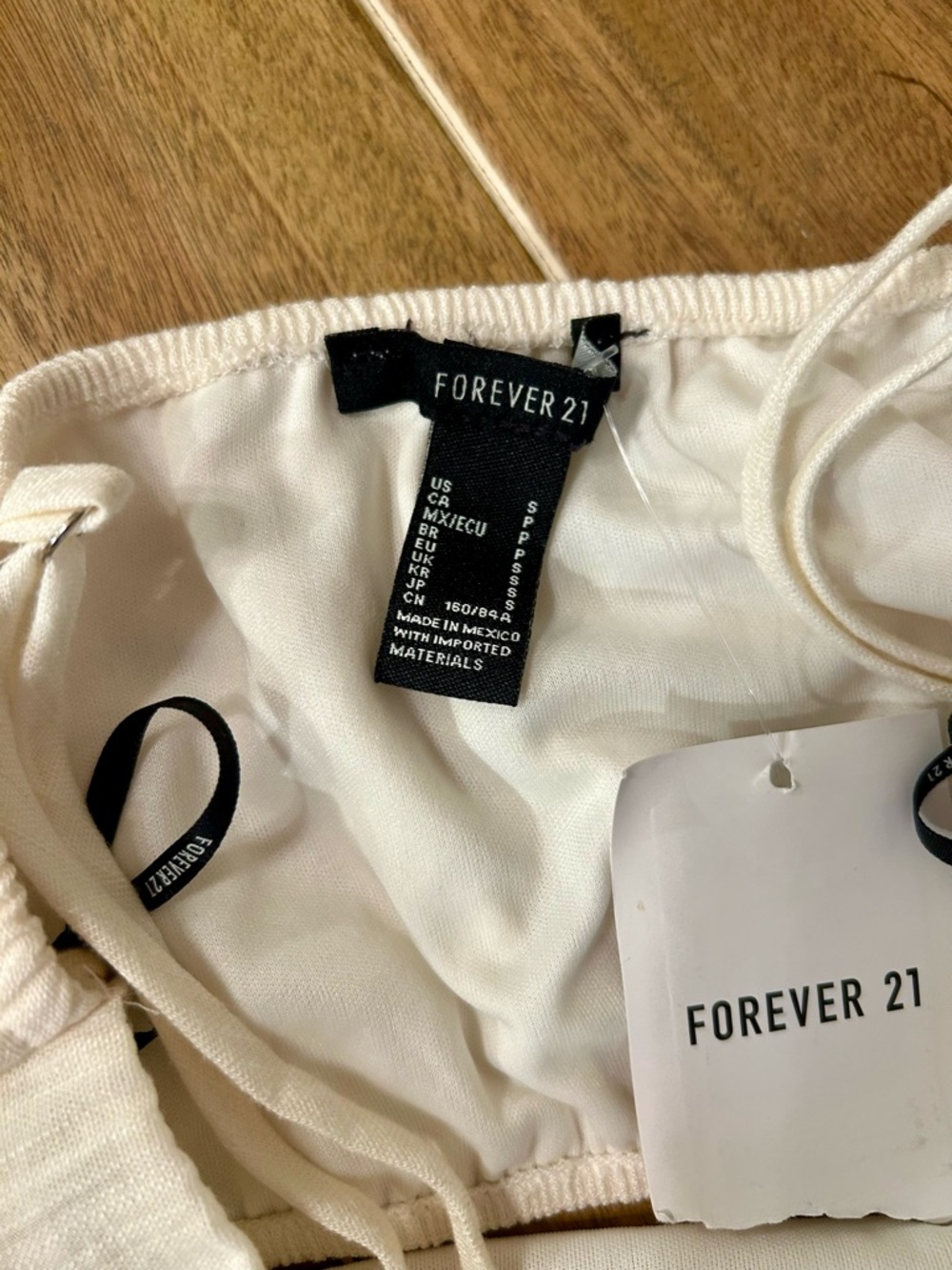 Forever 21 White Spaghetti Strap Mini Dress with Side Ring Detail. NWT. Small. - Picture 7 of 9